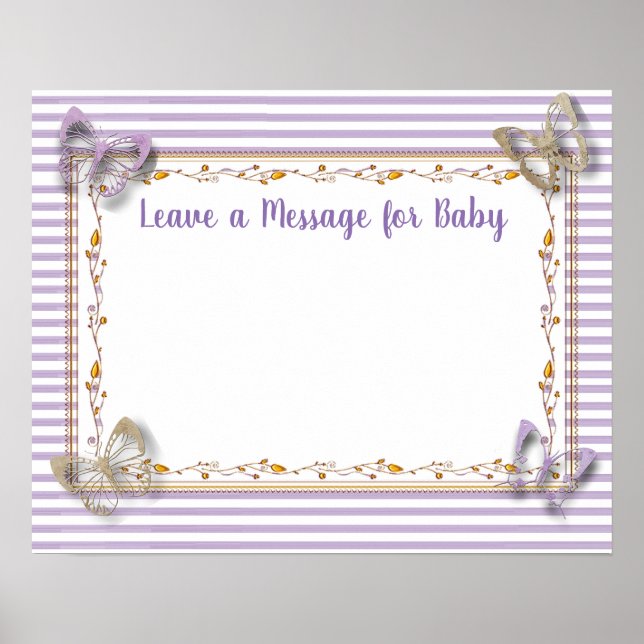 Message for Baby, Baby Shower Keepsake Poster (Front)
