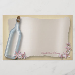 Message From a Bottle ~ horizontal stationery