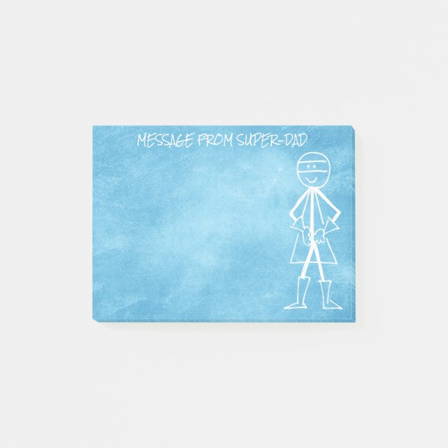 Message from Dad Father - Chalkboard Blue Post-it Notes (Front)