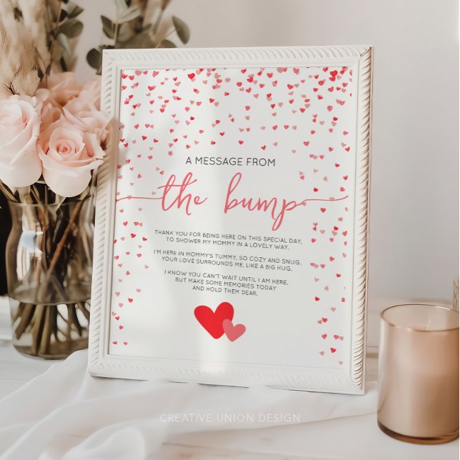 Message From The Bump Sign Baby Shower Decor (little sweetheart baby shower)