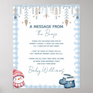 Message From The Bump Winter Baby Shower Sign