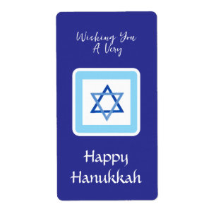 Message HANOUKKA Rectangle bleu