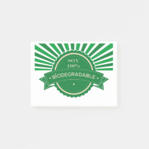 Message I'm 100% Biodegradable Post-it Notes
