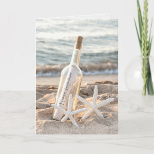 Message In A Bottle 1st Anniversary Card