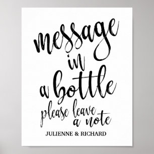 Message in a Bottle 8x10 Wedding Guest Book Sign