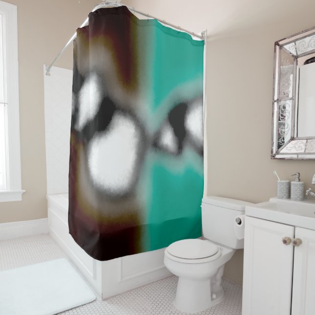 Message in a Bottle: Abstract Brown, Teal, B & W (In Situ)