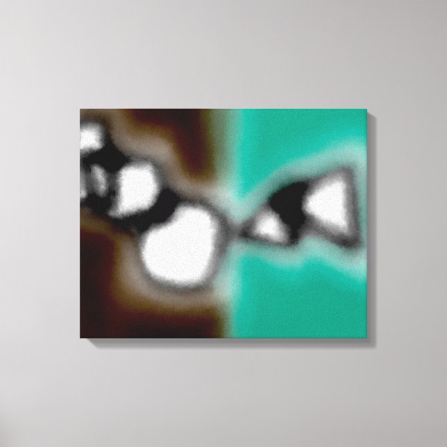 Message in a Bottle: Abstract Brown, Teal, B & W Canvas Print (Front)