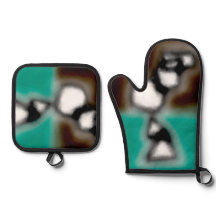Message in a Bottle: Abstract Brown, Teal, B & W