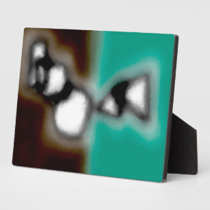 Message in a Bottle: Abstract Brown, Teal, B & W Plaque