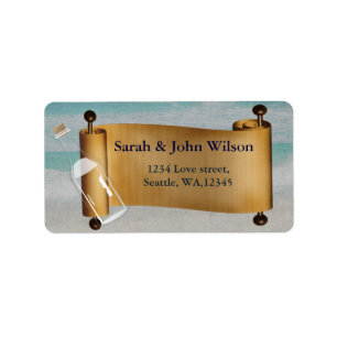 Message in a bottle Beach Wedding Label