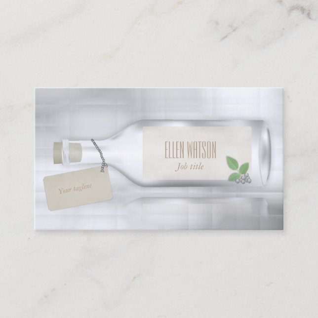 Message in a bottle business card (Front)