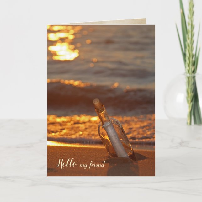 Message in a bottle for friend card (Front)