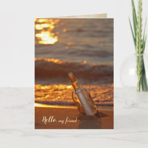 Message in a bottle for friend card