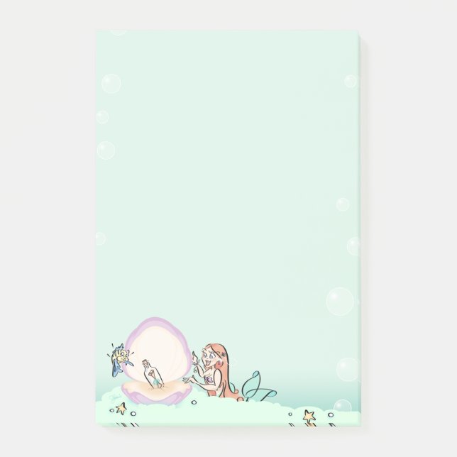 Message in a Bottle Mermaid by artist STEPHANIE D Post-it Notes (Front)