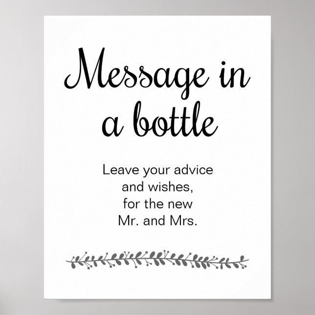 Message In A Bottle Modern Wedding Guest Book (Front)