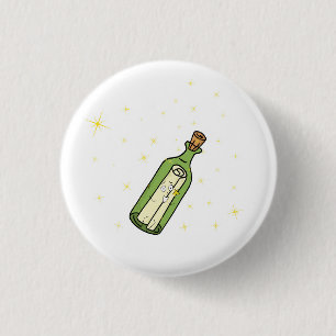Message in a bottle theme 1 inch round button