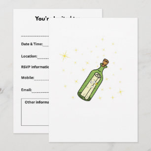 Message in a bottle theme invitation