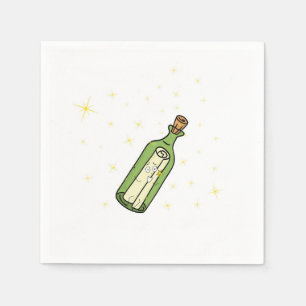 Message in a bottle theme napkin