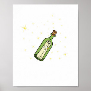 Message in a bottle theme poster