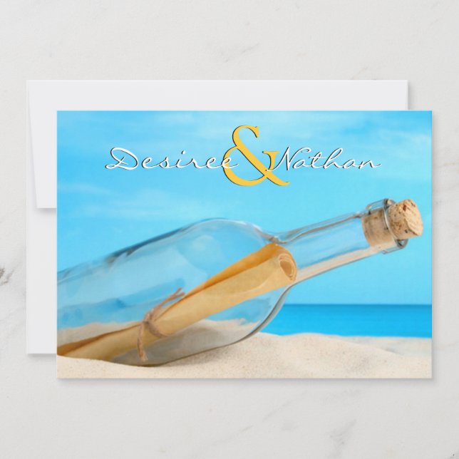 Message in a Bottle Wedding Invitations (Front)