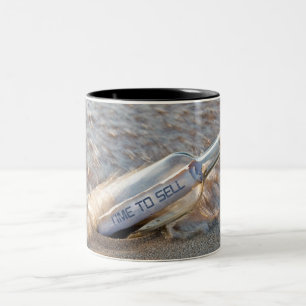 Message In Bottle for Realtor Two-Tone Coffee Mug