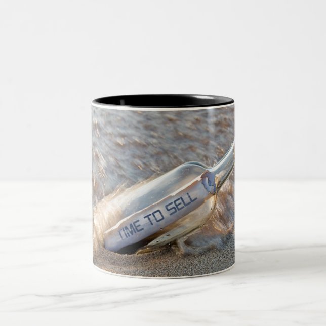 Message In Bottle for Realtor Two-Tone Coffee Mug (Center)