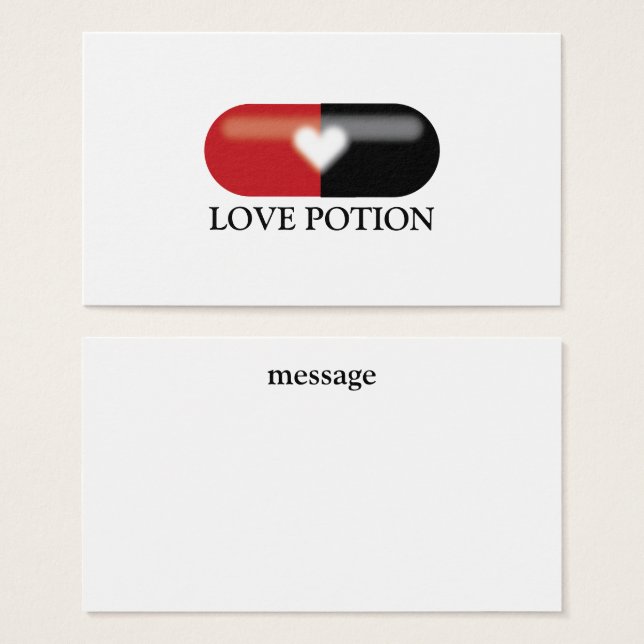 Message Love Potion Pill (Devant & derrière)