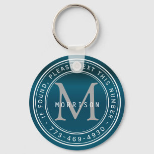 Message - Monogram in Teal Keychain
