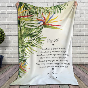 Message of love Blanket Custom Message Tropical