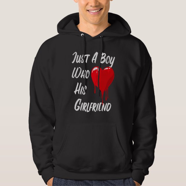 Message Of Love Red Heart Boy Valentine's Day Hoodie (Front)