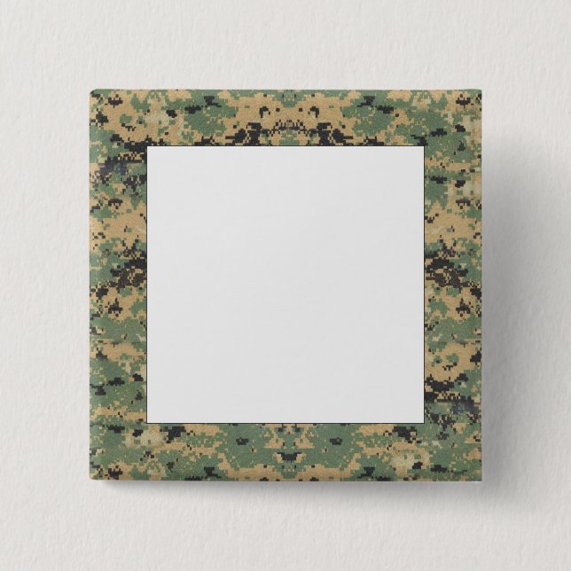 Message on Camo 2 Inch Square Button (Front)