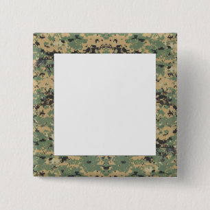Message on Camo 2 Inch Square Button