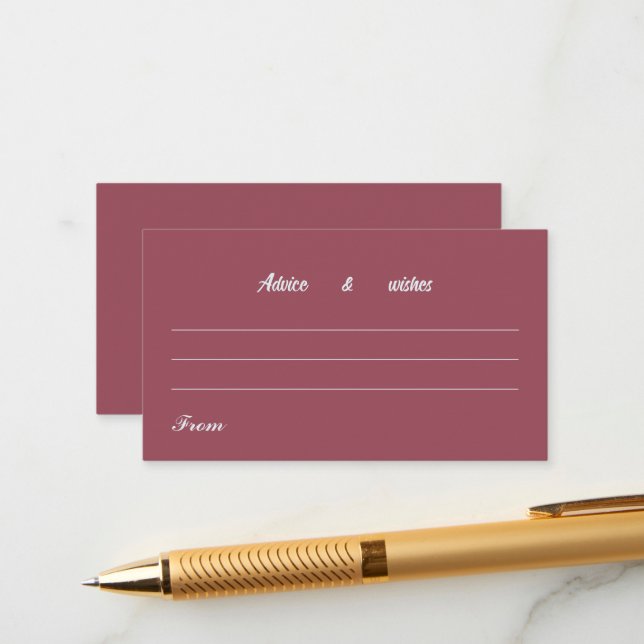 Message Pour Carte Mariage Simple Maroon (Devant/Arrière en situation)