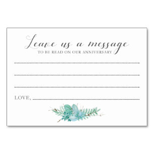 Message to Bride and Groom Succulent Cards