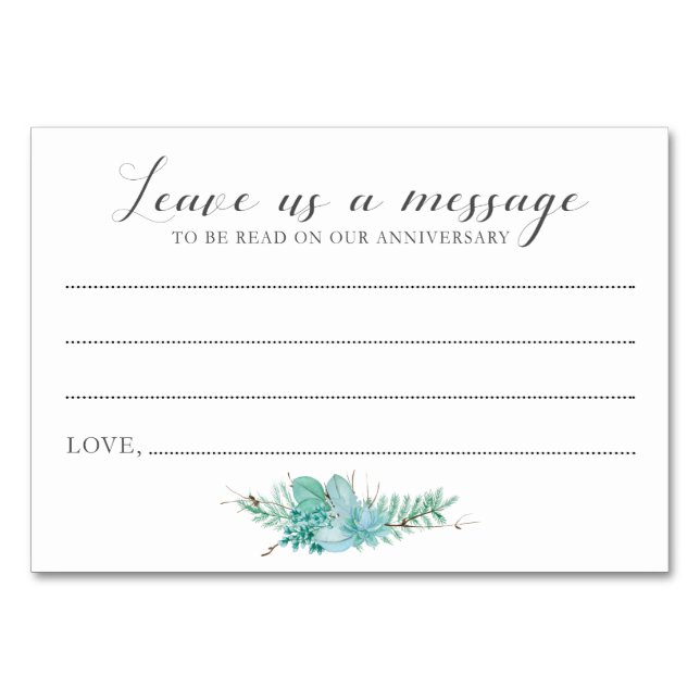 Message to Bride and Groom Succulent Cards (Front)