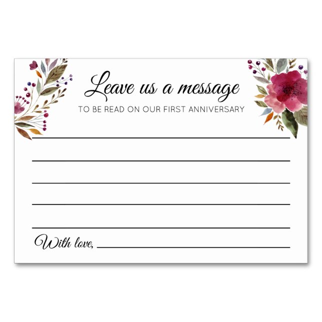 Message to Newlyweds Guest Book Wedding Cards (Front)