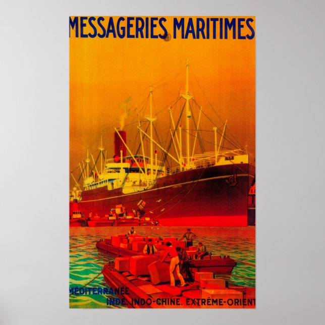 Messageries Maritimes Poster Vintage Europe (Devant)
