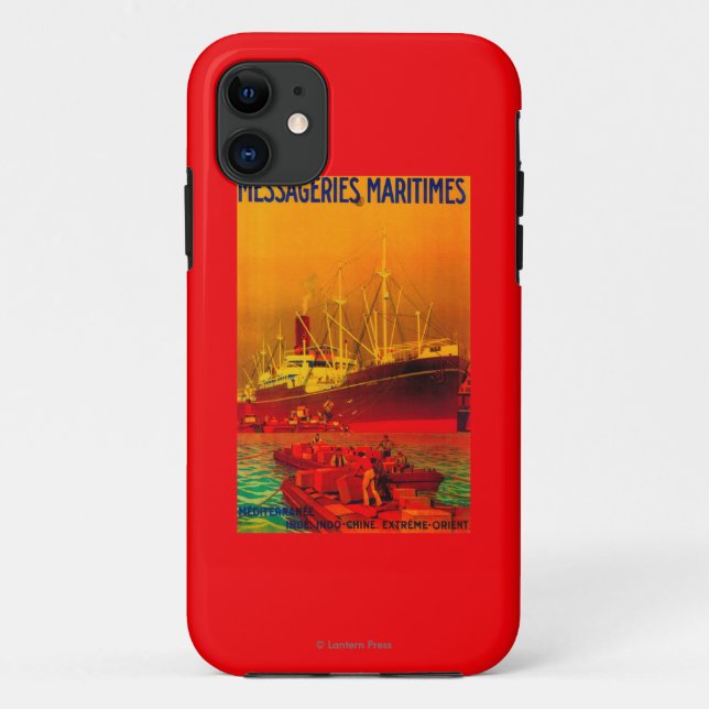 Messageries Maritimes Vintage PosterEurope Case-Mate iPhone Case (Back)
