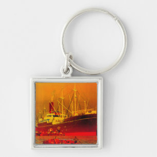 Messageries Maritimes Vintage PosterEurope Keychain