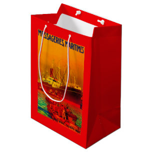 Messageries Maritimes Vintage PosterEurope Medium Gift Bag