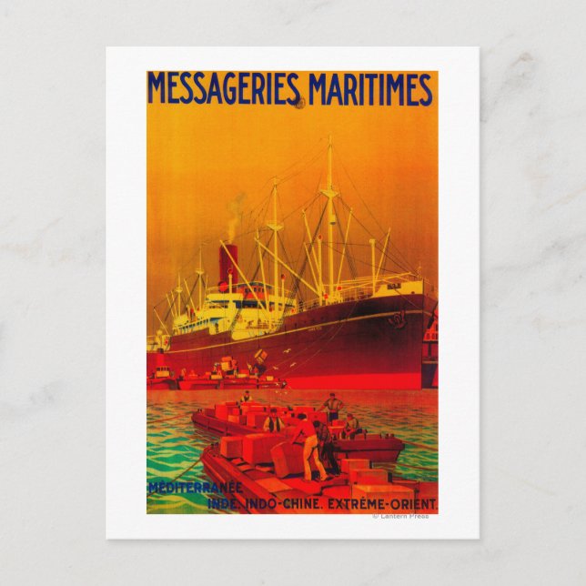 Messageries Maritimes Vintage PosterEurope Postcard (Front)