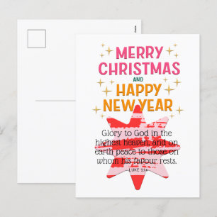 Messages de carte de Noël chrétiens Luc 2:14