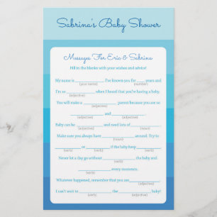 Messages for Parents To Be  Blue Ombre Baby Shower Flyer