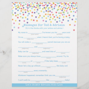 Messages for Parents To Be Confetti Baby Shower