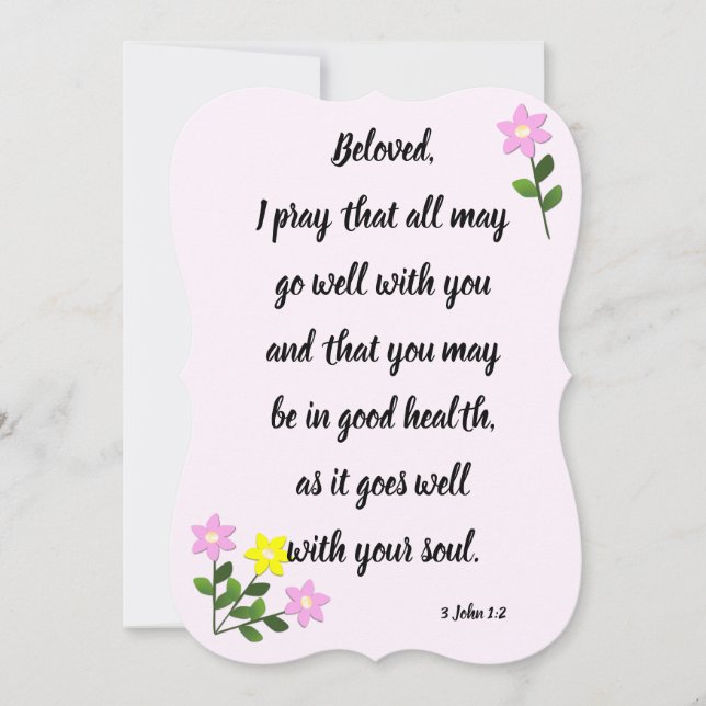 Messages pour l'amour 3 Jean 1:2 Carte de voeux pl (Devant)