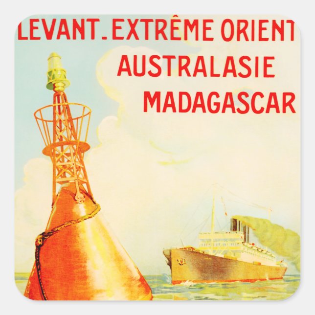 Messagries Maritimes ~ Bouy Square Sticker (Front)