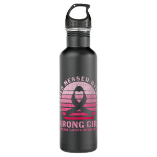 Messed With The Wrong Girl Breast Cancer Awareness 710 Ml Water Bottle