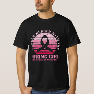 Messed With The Wrong Girl Breast Cancer Awareness T-Shirt