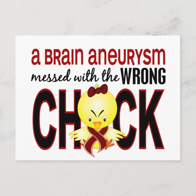 Messed With Wrong Chick Brain Aneurysm Postcard (Front)