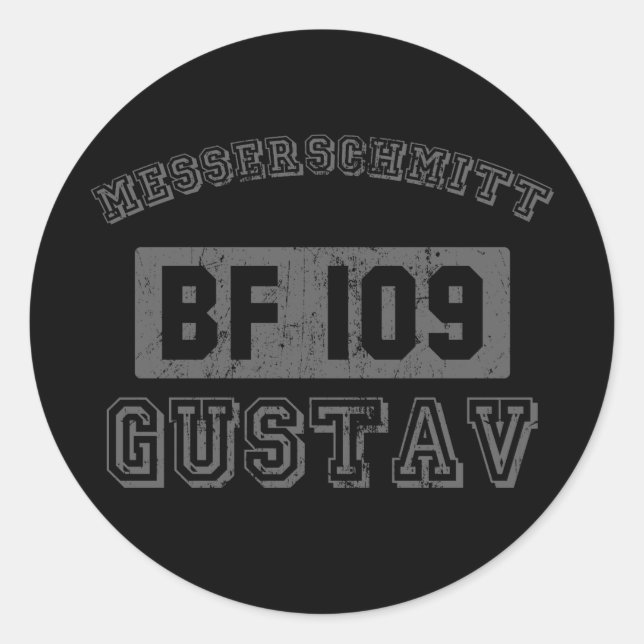 Messerschmitt BF109 Classic Round Sticker (Front)